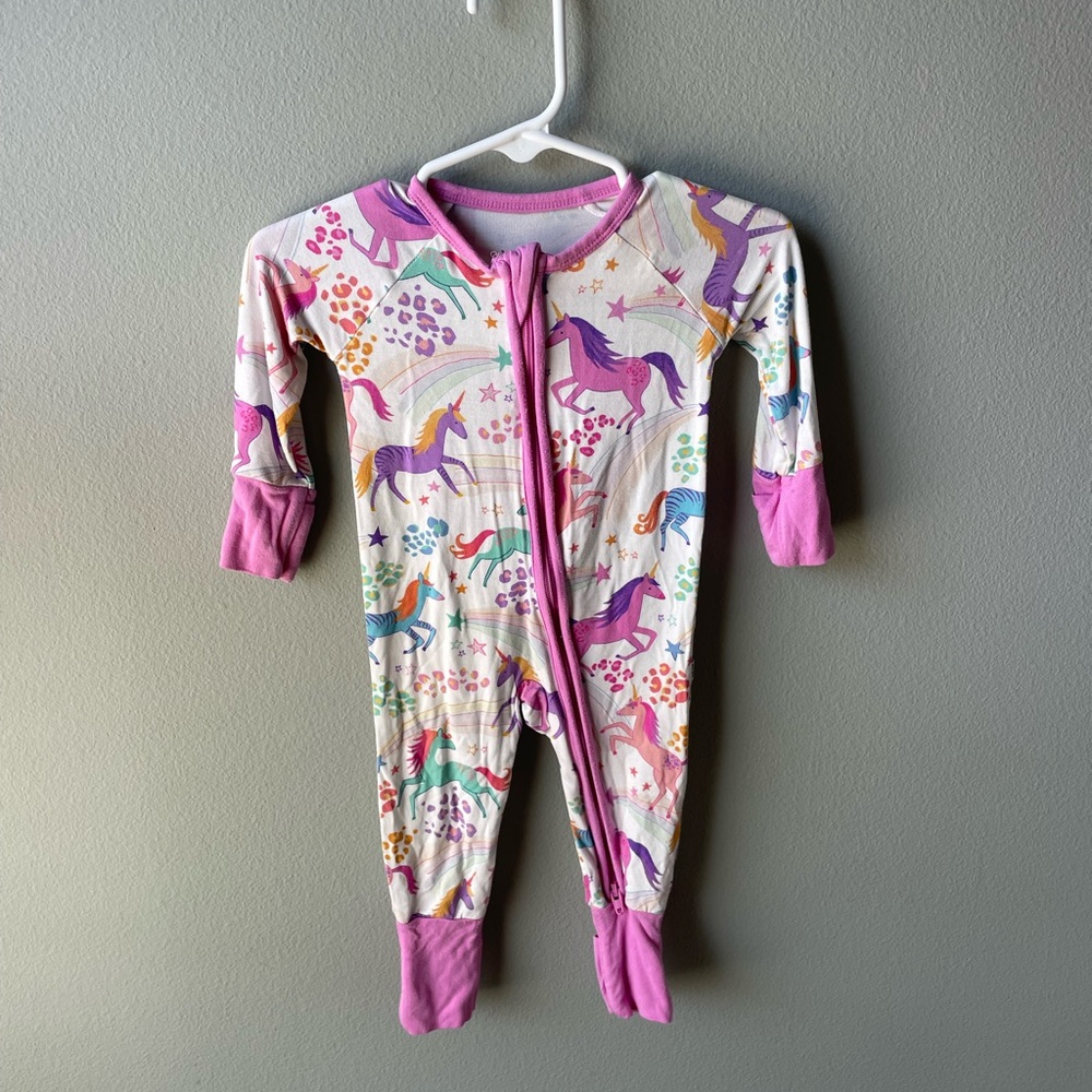 Little Sleepies Unicorn Magic White and Pink Bamboo Zippy Sleeper